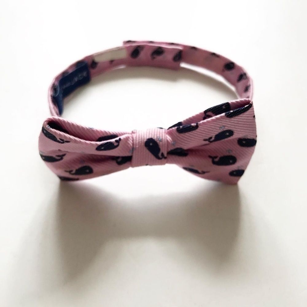 Janie & Jack pink whale print bow tie EUC 0-24m